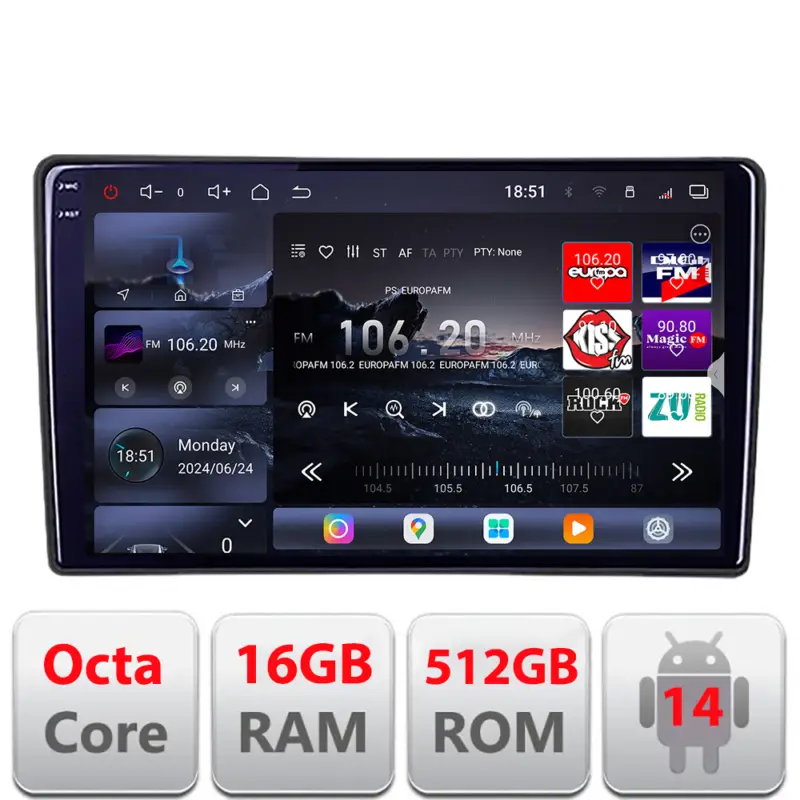 Preț redus Navigație Android Peugeot 308 2013-2017 QLED 2K, 16GB RAM, 512GB