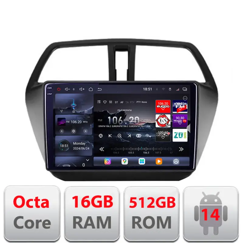 Plată securizată Navigatie Suzuki S-Cross 2013-2020 Edotec QLED 2K 16+512GB Android