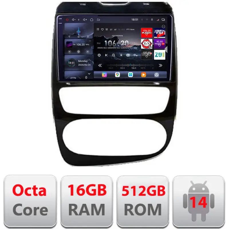 Navigatie Renault Clio 4 2012-2019 Edotec QLED 2K Android 16GB+512GB Reducere de preț