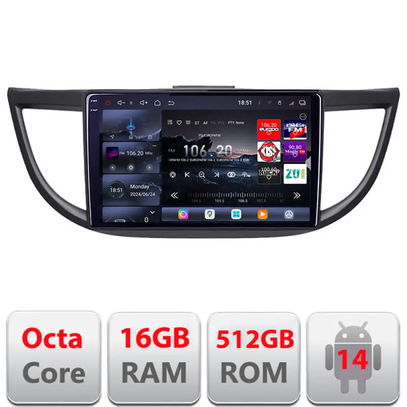 Doar azi Navigatie Honda CR-V 2012-2016 Edotec QLED 2K, 16GB RAM, 512GB, Android