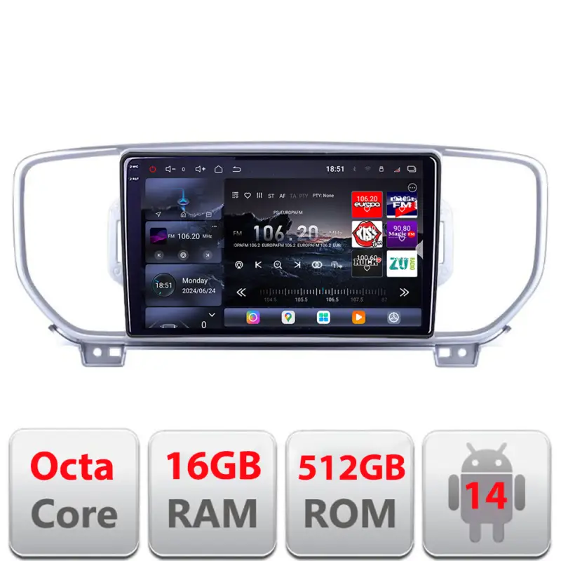 Cumpără online Navigatie Android Kia Sportage 2016-2018 Edotec QLED 2K 16GB+512GB 360