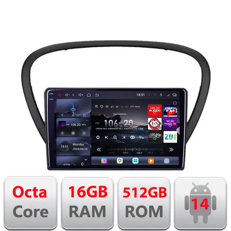 Navigație Android Peugeot 607 2002-2010, QLED 2K, 16GB+512GB, 360 Super ofertă