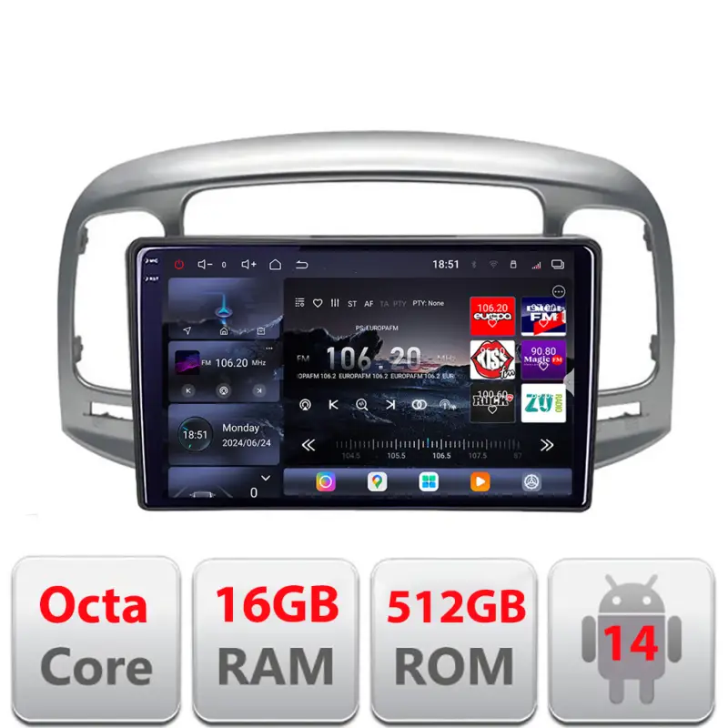 Navigatie Android Hyundai Accent 2006-2012, QLED 2K, 16GB RAM, 512GB Ofertă de sezon