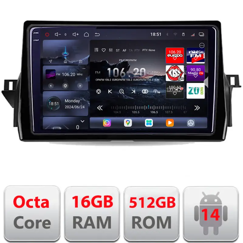 Ieftin Navigație Toyota Camry 2021+ Edotec QLED 2K Android 16GB RAM 512GB