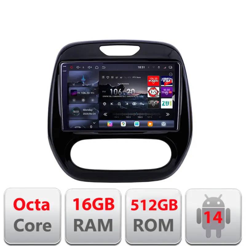 Preț redus Navigatie Renault Captur 2013-2018 QLED 2K Android 14, 16GB RAM, 512GB