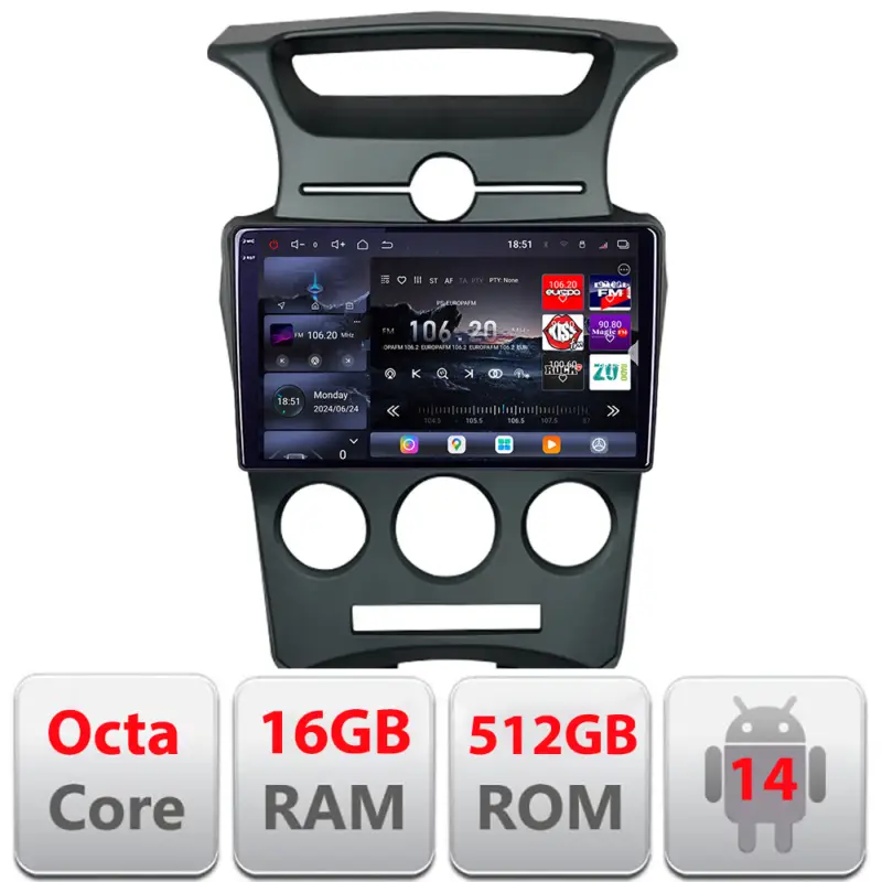 Navigație Android Kia Carens 2006-2012 cu QLED 2K, 16GB RAM și 512GB Bestseller