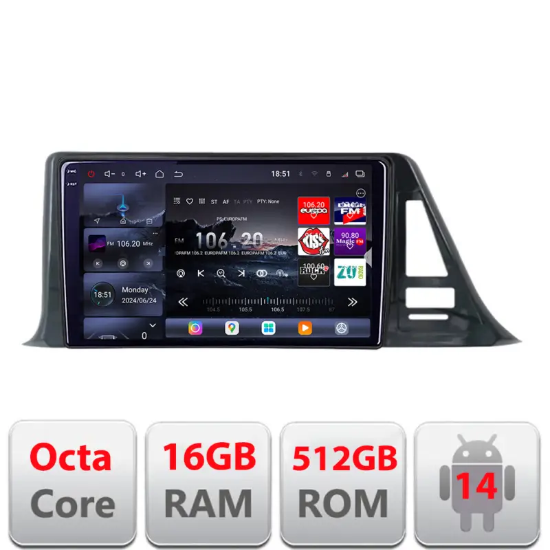Reducere specială Navigatie Toyota CH-R Android QLED 2K 16GB RAM 512GB cu Waze si 360