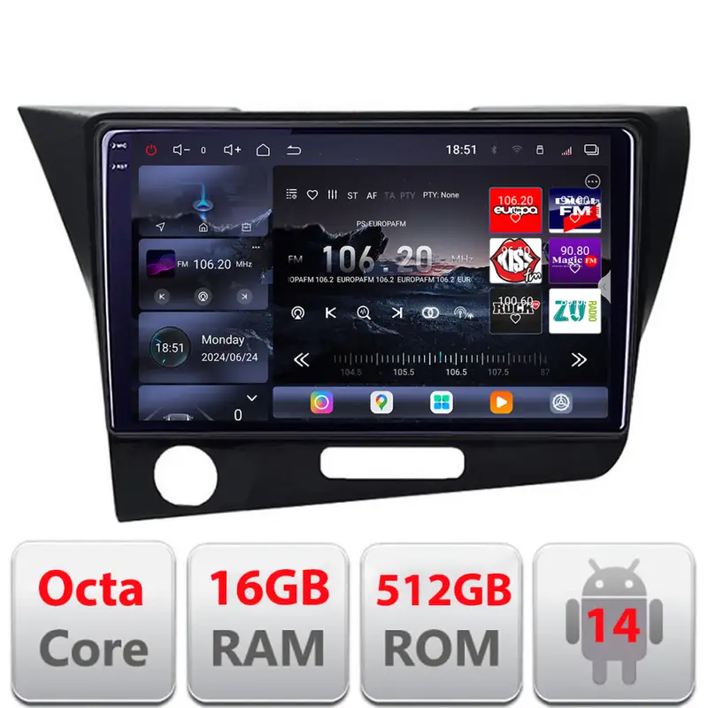 Navigație Android Honda CR-Z 2006-2013 QLED 2K, 16GB RAM, 512GB Popular