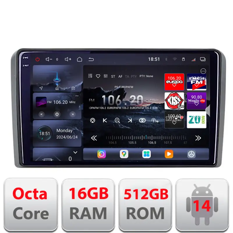 Navigatie Android Iveco Daily 2007-2014 Edotec QLED 2K 16GB RAM 512GB Livrare gratuită