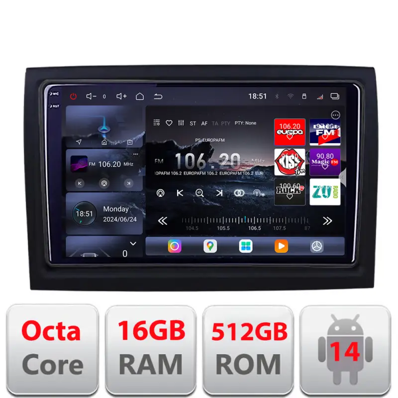 Navigație Fiat Ducato 2022+ Edotec QLED 2K, 16GB RAM, 512GB, WiFi Ofertă specială