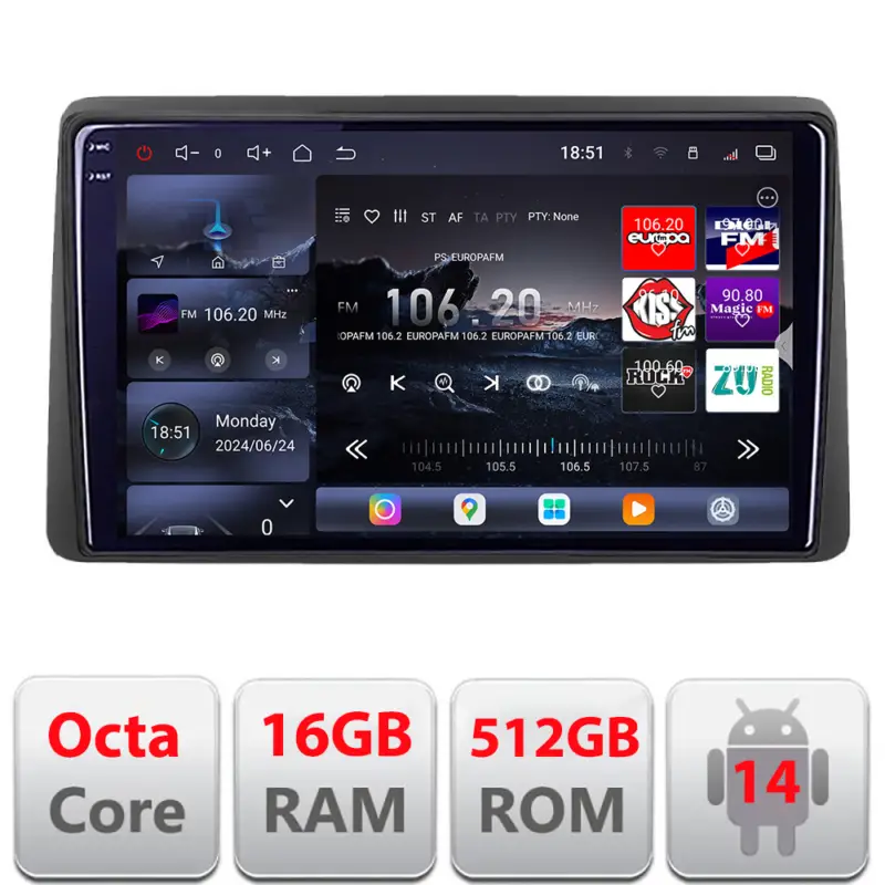 Comandă acum Navigație Android Dacia Duster 2023 cu ecran QLED 2K, 16GB RAM, 512GB