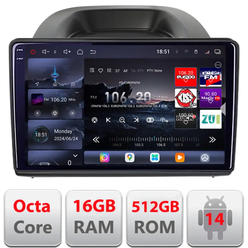 Navigație Android Ford Ecosport 2017-2019 QLED 2K, 16GB RAM, 512GB Preferatul clienților