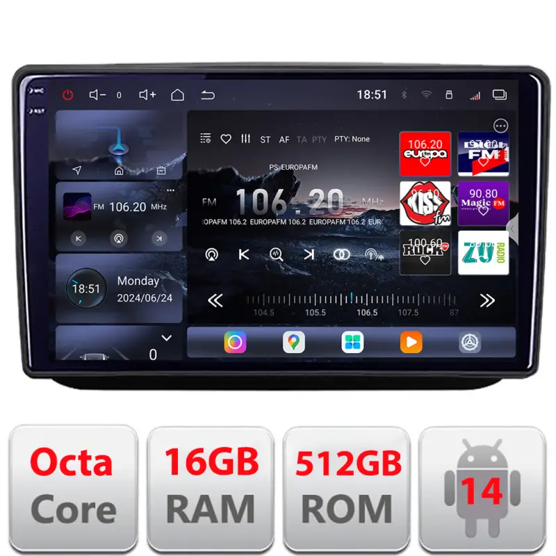 Navigație Android Skoda Fabia 2 2009-2014 QLED 2K, 16GB RAM, 512GB Reduceri