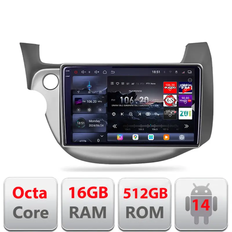 Preț redus Navigatie Android Honda Fit 2008-2013 QLED 2K, 16GB RAM, 512GB