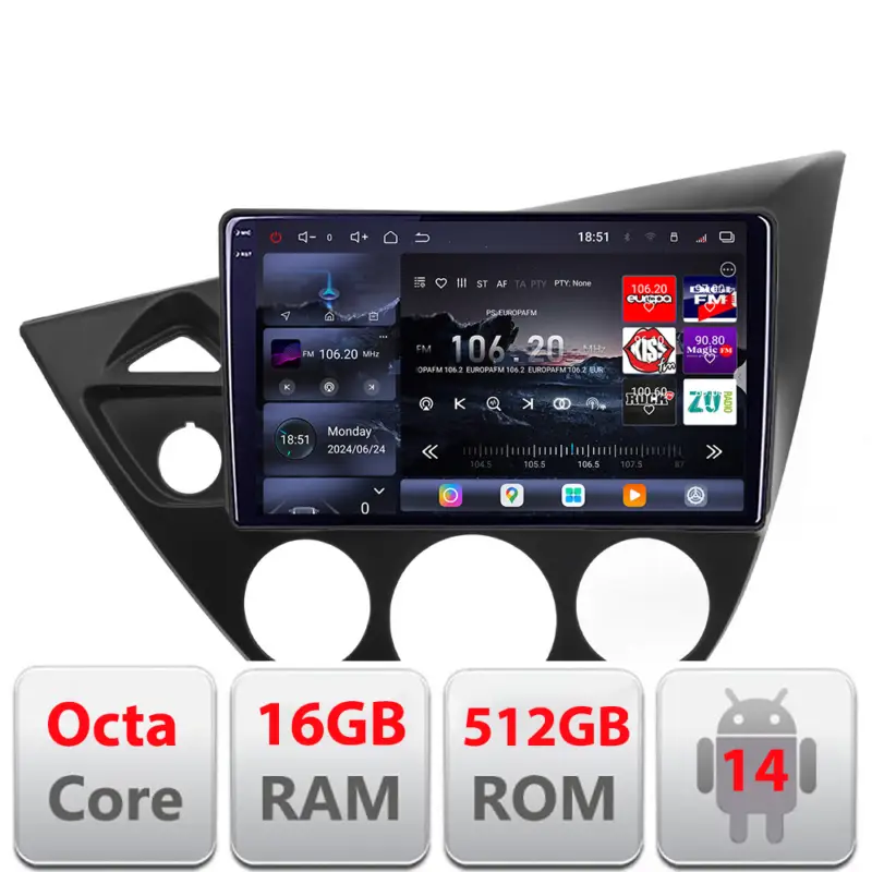 Disponibil imediat Navigație Android Ford Focus 1 1998-2004 QLED 2K 16GB+512GB Edotec
