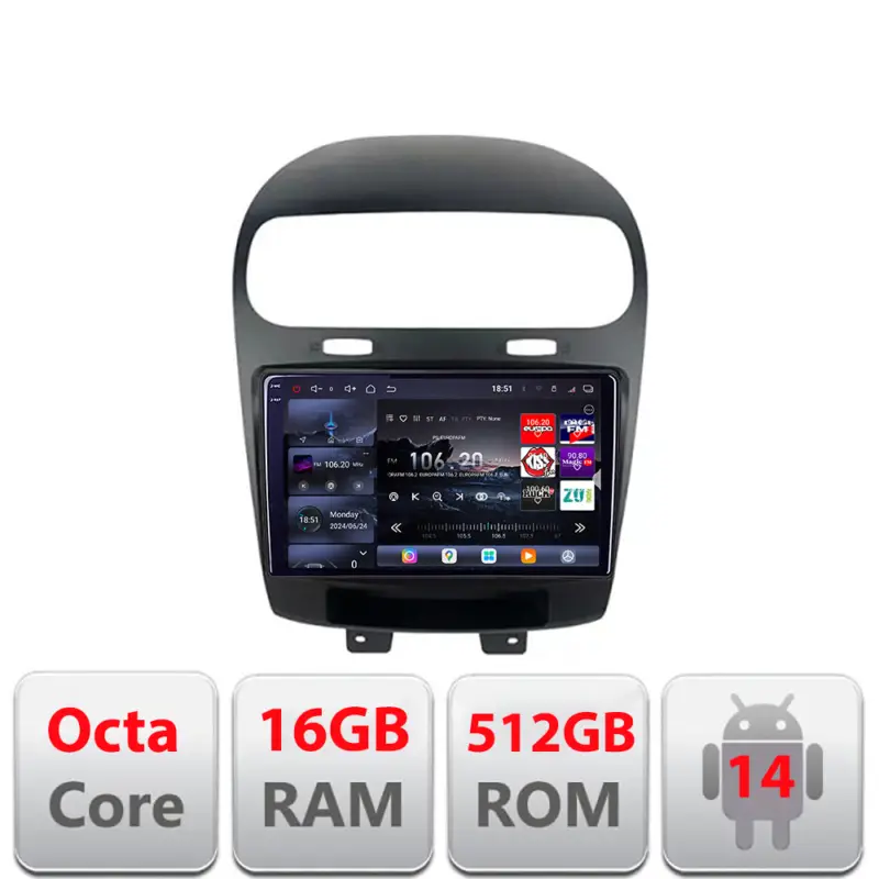 Ofertă specială Navigație Android Fiat Freemont / Dodge Journey 2012-2019 QLED 2K 16+512GB