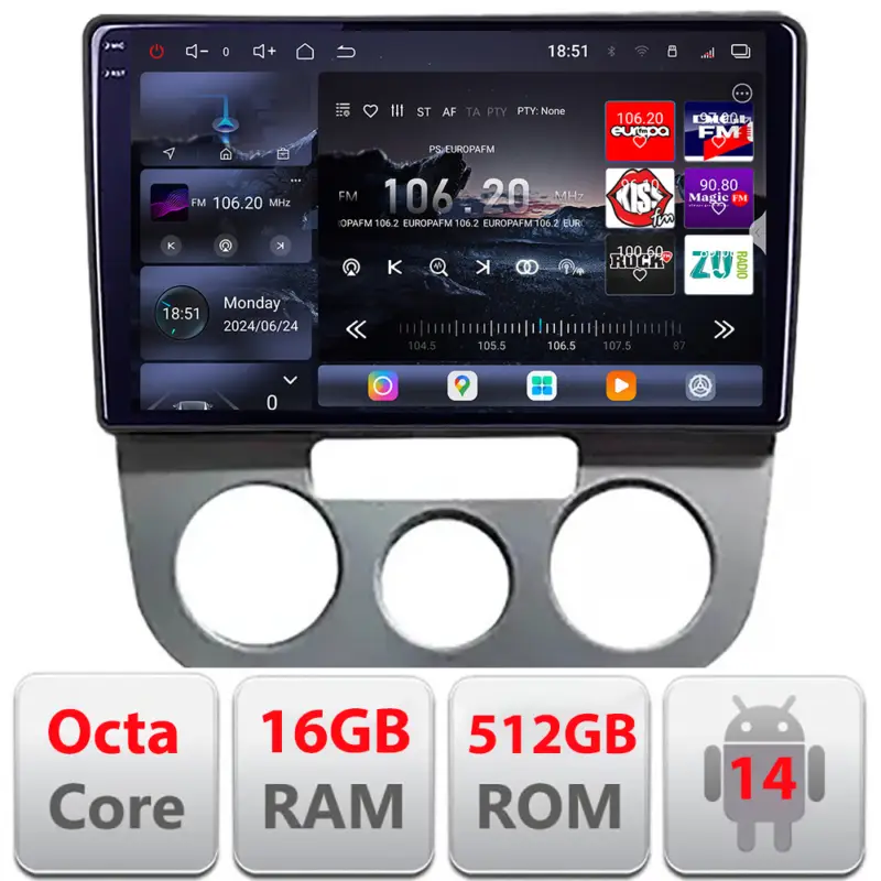 Reducere Navigatie Android VW Golf 5 2004-2010 pentru clima manuala, 2K 16+512GB