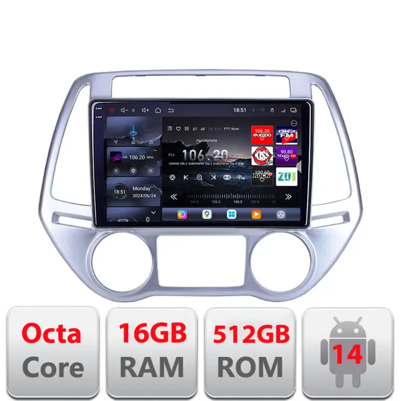 Cumpărături sigure Navigație Android Hyundai i20 2011-2014, QLED 2K, 16GB RAM, 512GB
