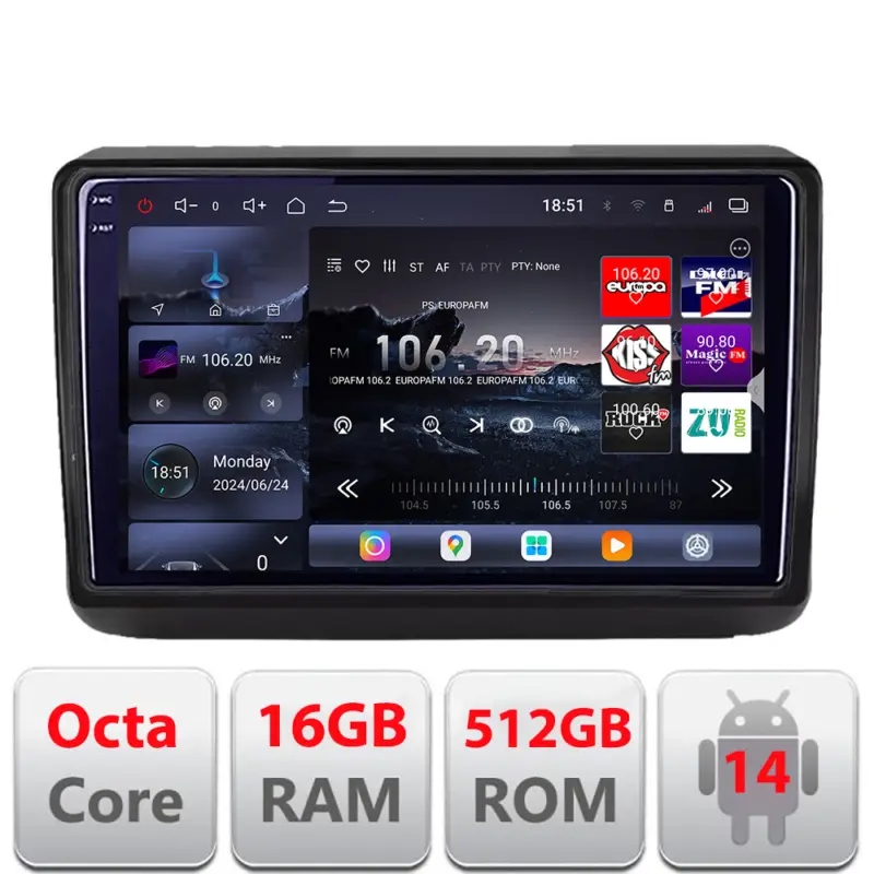 Navigatie Android Jeep Grand Cherokee 2014-2019 QLED 2K 16GB+512GB 360 Premium