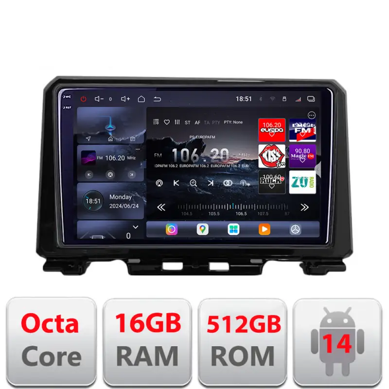 Navigatie Android Suzuki Jimny 2018+ Edotec QLED 2K, 16GB RAM, 512GB Retur ușor