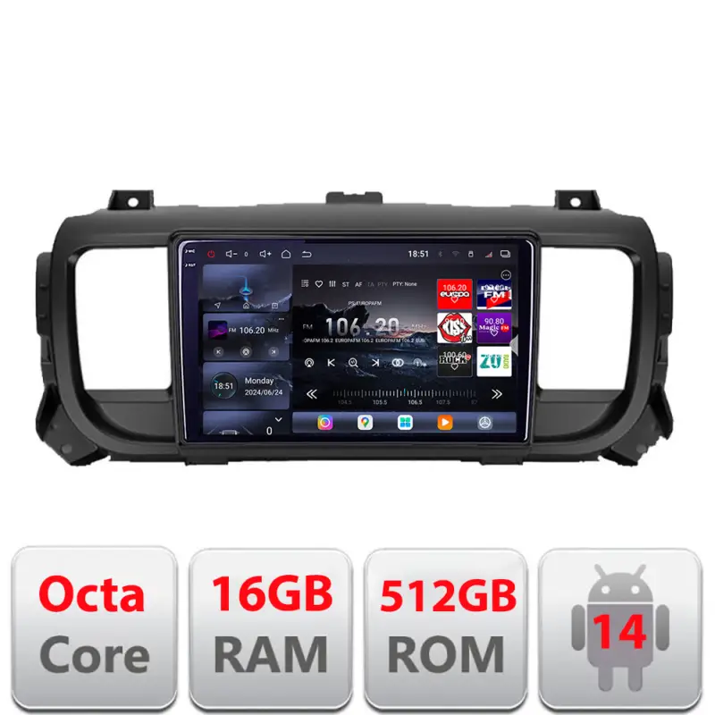 Navigație Android QLED 2K pentru Citroen Jumpy/Proace/Traveller 2017-2022 Livrare expres