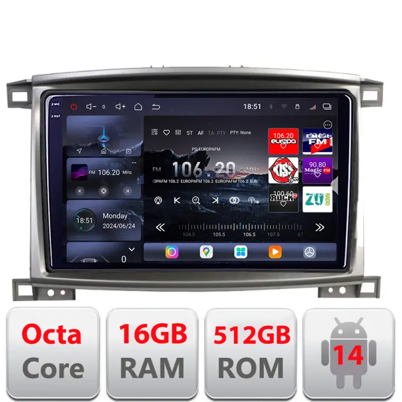 Mai ieftin Navigatie Android Toyota Land Cruiser L100 2002-2008 QLED 2K 16GB+512GB