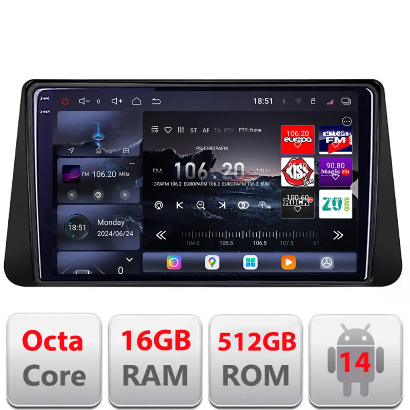 Navigație Android Nissan Micra 2014-2024, QLED 2K, 16GB RAM, 512GB Cumpără online