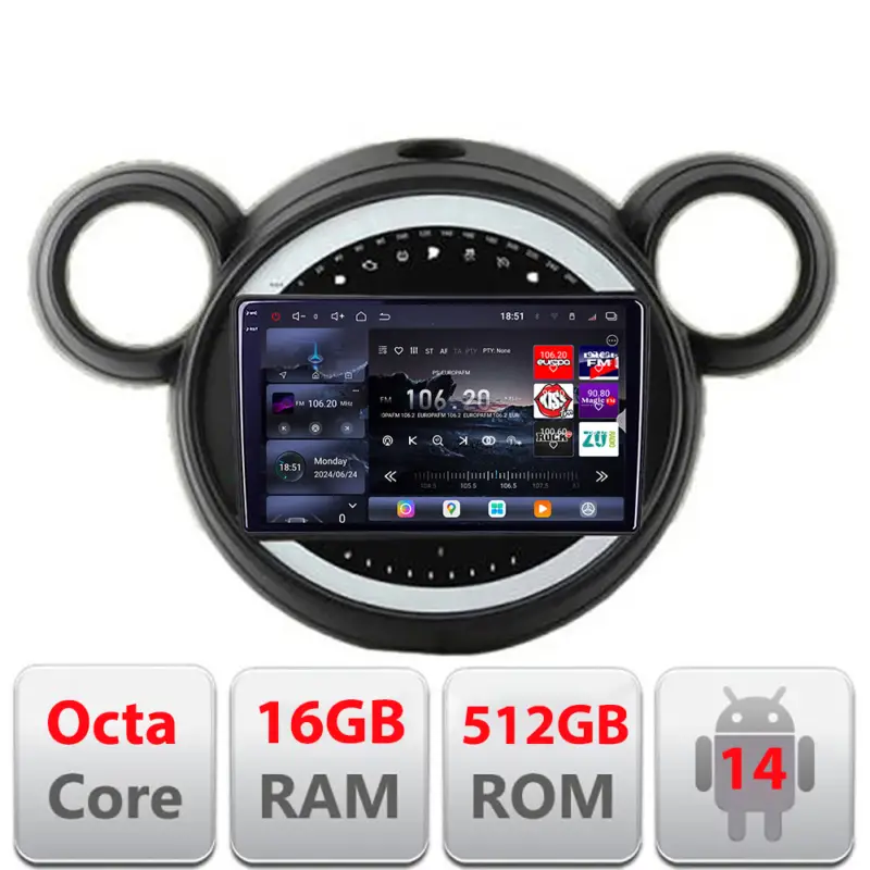 Navigatie Mini Cooper 2009-2015 CIC QLED 2K Android 16GB RAM 512GB Disponibil imediat