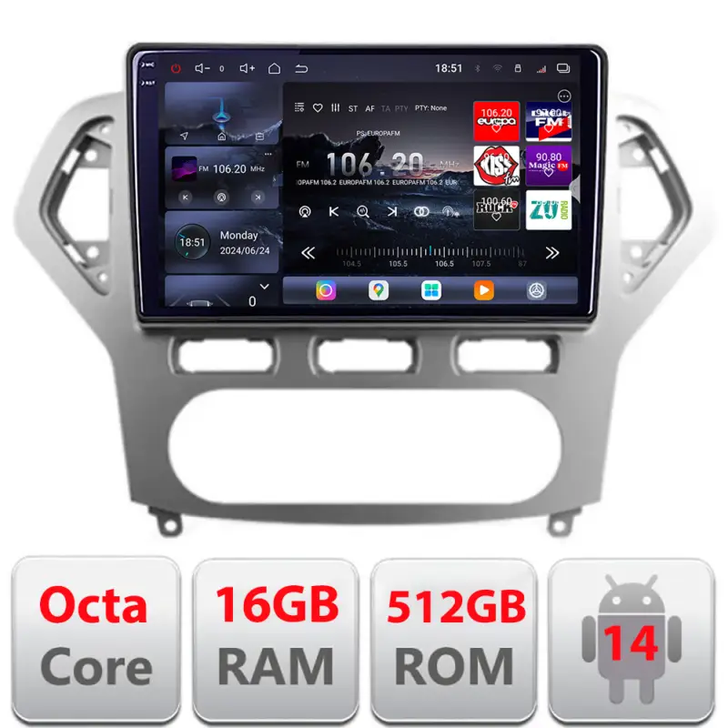 Cel mai bun preț Navigatie Android Ford Mondeo 2006-2010 QLED 2K, 16GB RAM, 512GB