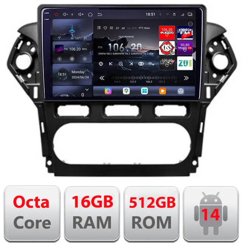 Navigație Android Ford Mondeo 2010-2014 QLED 2K, 16GB RAM, 512GB Mai ieftin
