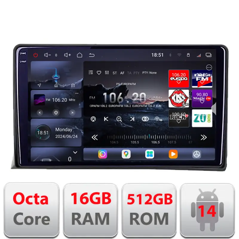 Cumpără acum Navigatie Android VW Multivan 2003-2015 Edotec QLED 2K 16GB RAM 512GB