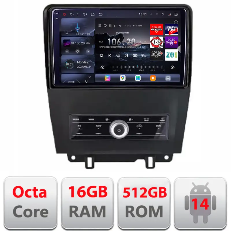 Cel mai bun preț Navigație Android Ford Mustang 2009-2014, QLED 2K, 16GB RAM, 512GB