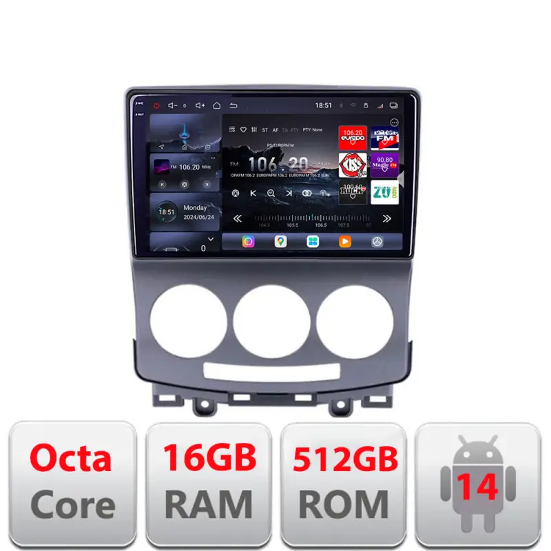 Navigatie Android Mazda 5 2005-2010 Edotec QLED 2K, 16GB RAM, 512GB Preferatul clienților