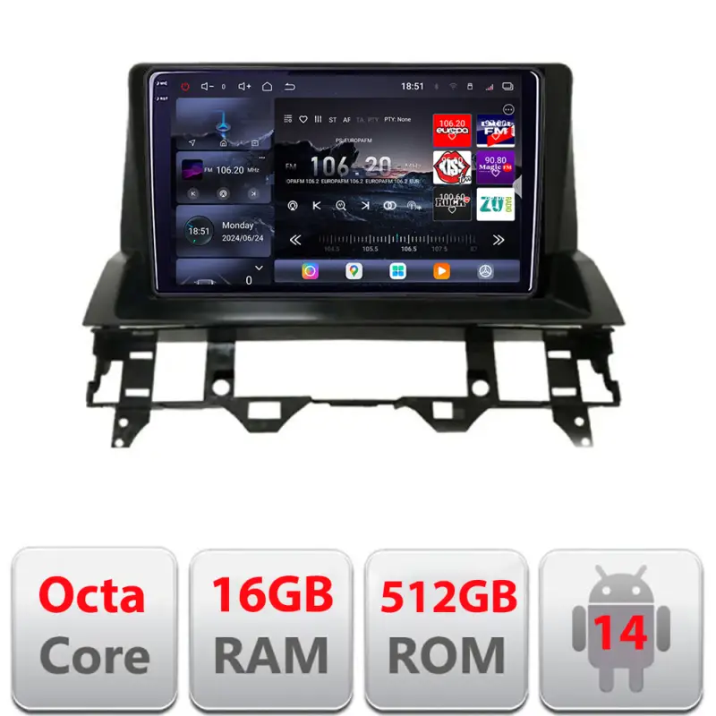 Navigație Android Mazda 6 2004-2008 Edotec QLED 2K, 16GB RAM, 512GB Cel mai vândut