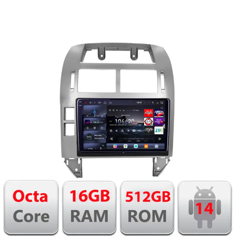 Reduceri Navigație Android VW Polo 2004-2011 cu ecran QLED 2K, 16GB RAM și 512GB