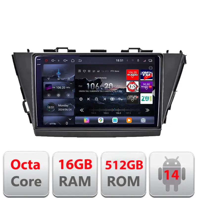 Navigație Android Toyota Prius 5 Plus 2012-2020 QLED 2K 16+512GB Bestseller