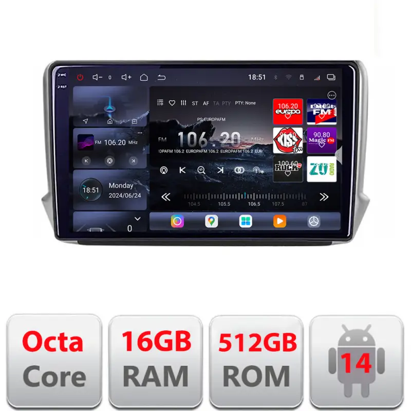 Popular Navigație Android Peugeot 208/2008 2012-2018 QLED 2K 16GB+512GB 360