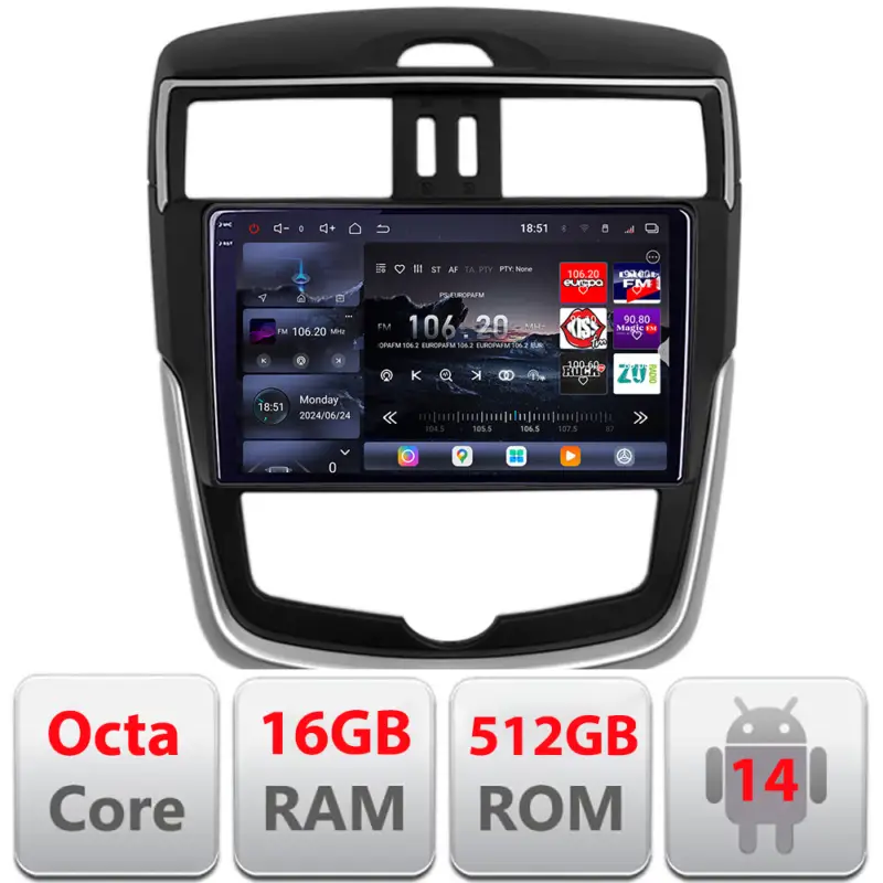 Navigație Android Nissan Pulsar 2014-2018 QLED 2K, 16GB RAM, 512GB Super ofertă