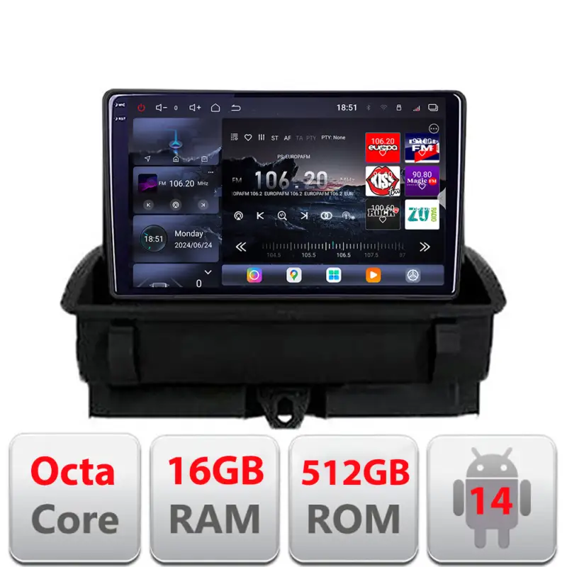 Navigație Audi Q3 2011-2018 Android 14, QLED 2K, 16GB RAM, 512GB Cel mai vândut