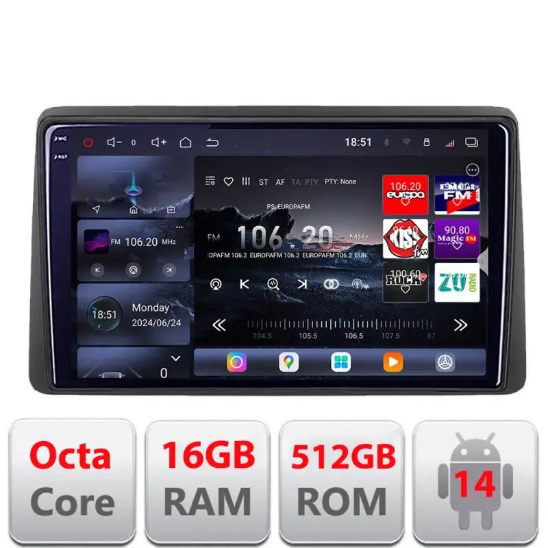Navigație Android Dodge RAM 2019+ cu QLED 2K, 16GB RAM, 512GB și 360 Reducere specială