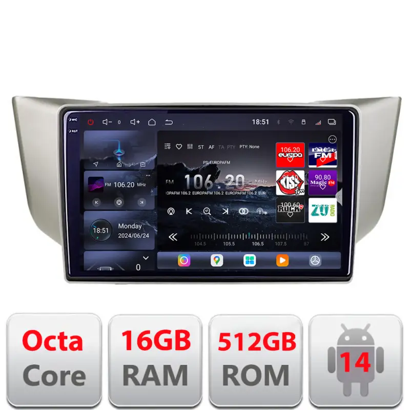 Navigatie Android Lexus RX 2003-2009 QLED 2K, 16GB RAM, 512GB, 360 Promoție