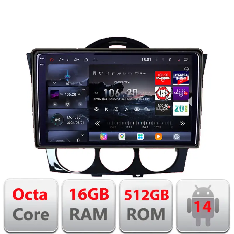 Lichidare de stoc Navigație Android Mazda RX-8 2008-2011, QLED 2K, 16GB RAM, 512GB, 360