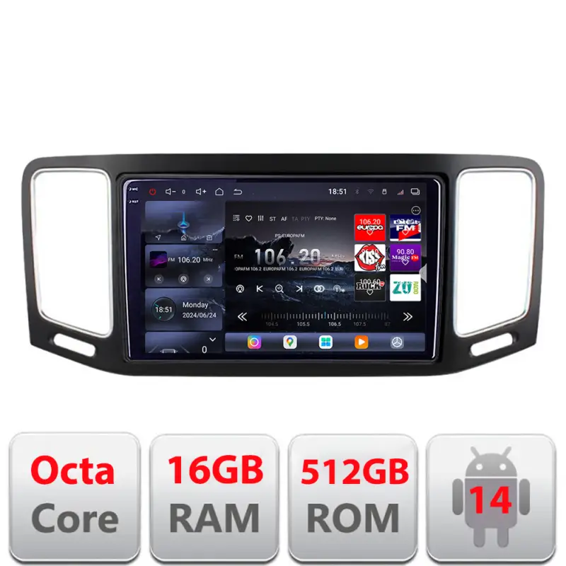 Navigatie Android VW Sharan 2011-2020 Edotec QLED 2K 16GB RAM 512GB Expediere rapidă