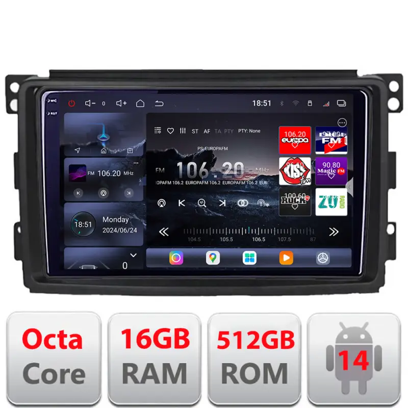 Reducere extra Navigație Android Smart 2005-2010 Edotec QLED 2K 16GB+512GB