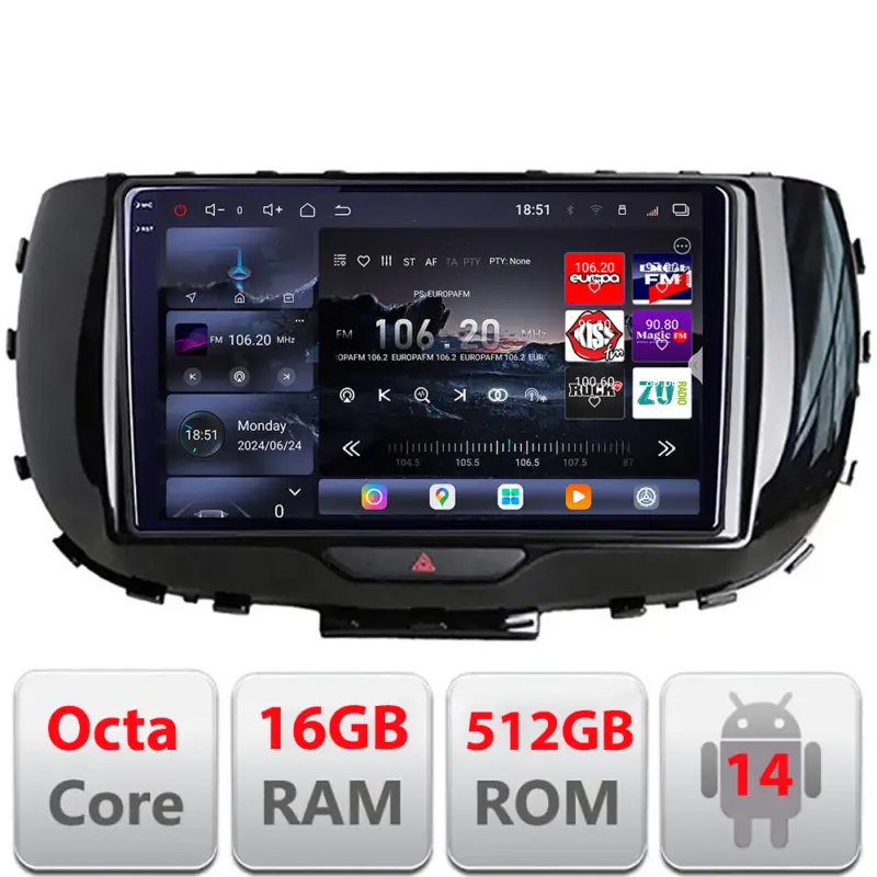 Plată sigură Navigatie Android Kia Soul 2020+ Edotec QLED 2K, 16GB RAM, 512GB