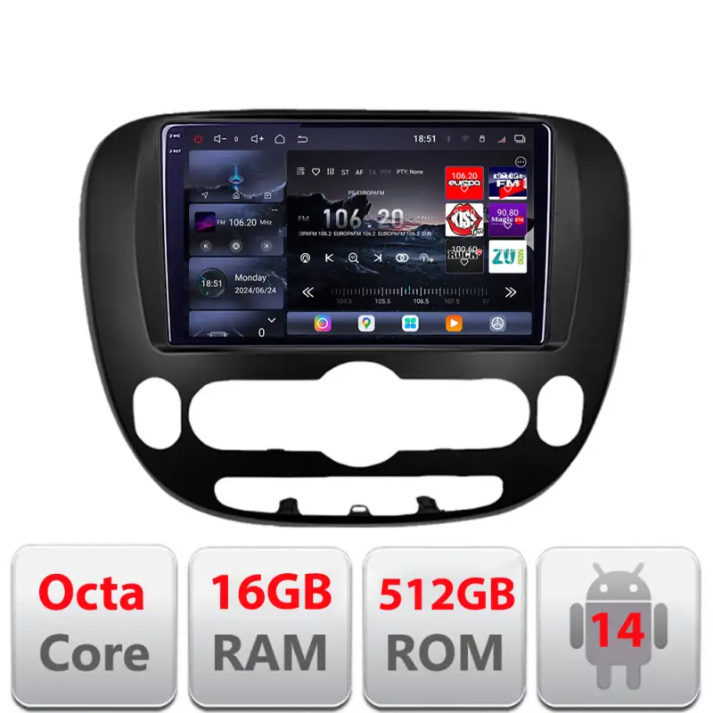 Navigație Android Kia Soul 2014-2019, QLED 2K, 16GB RAM, 512GB Promoție