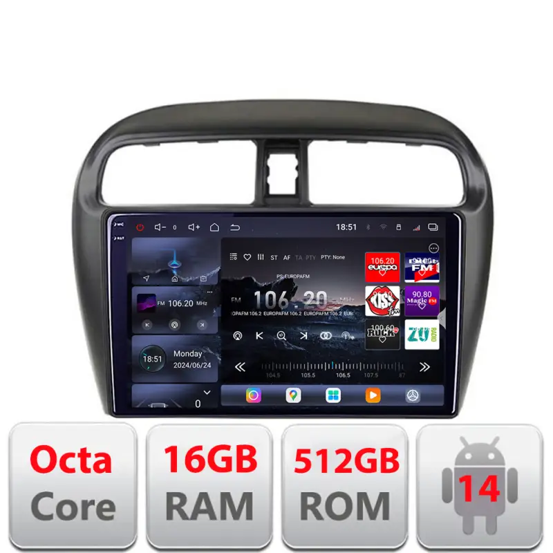 Discount Navigatie Android Mitsubishi Space Star Mirage Attrage 2012+ QLED 2K 16GB+512GB