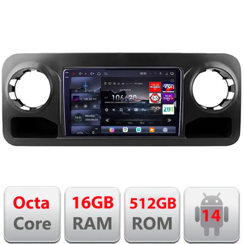 Promoție Navigație Android Mercedes Sprinter 2018+ QLED 2K GPS 16GB RAM 512GB