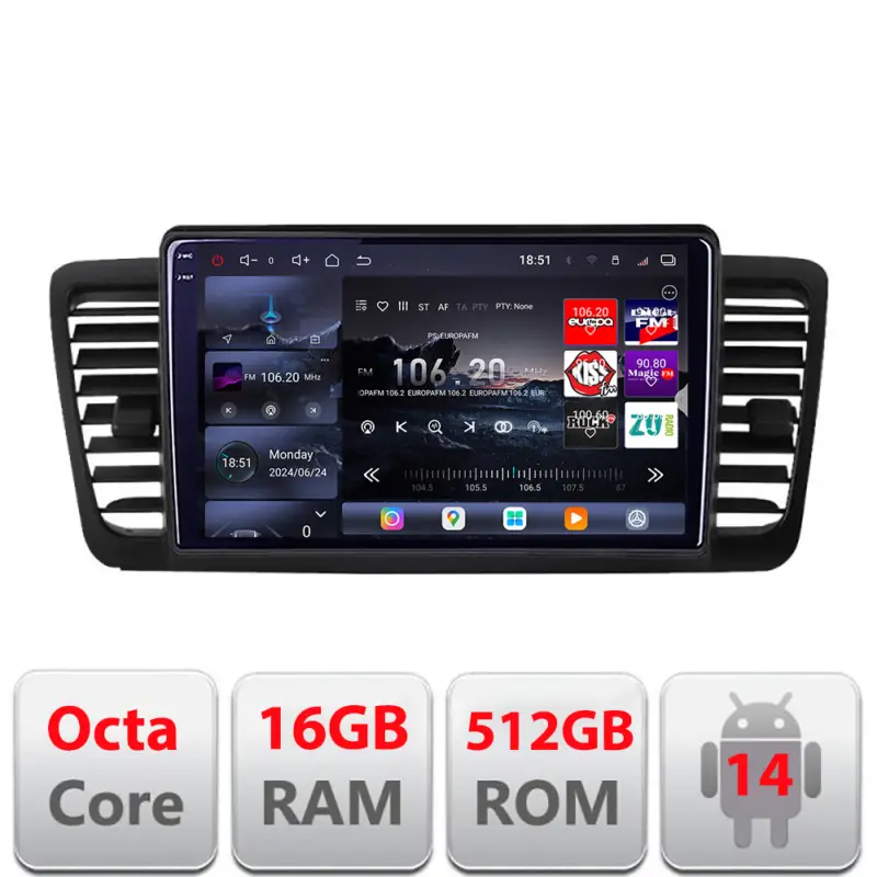 Calitate înaltă Navigatie Android Subaru Outback Legacy 2004-2009 QLED 2K 16GB+512GB