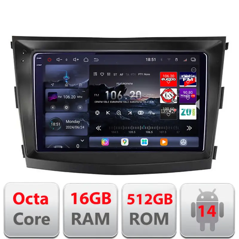 Ofertă limitată Navigație Android SsangYong Tivoli 2015-2019 QLED 2K, 16GB RAM, 512GB